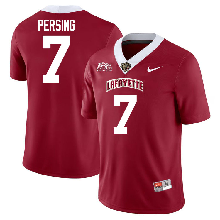Lafayette Leopards #7 Carson Persing College Football Jerseys,Uniforms-Red